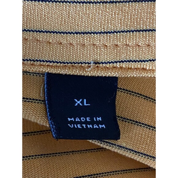 DUNNING Golf Polo Men's Size XL Orange/Navy Stripe Polyester/Spandex - Picture 8 of 9